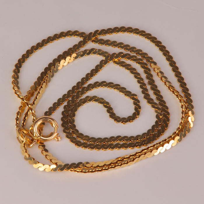 yellow gold serpentine link chain