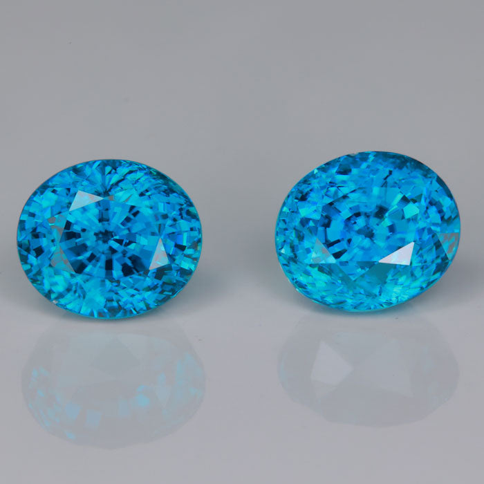 oval cut green blue zircon gemstones