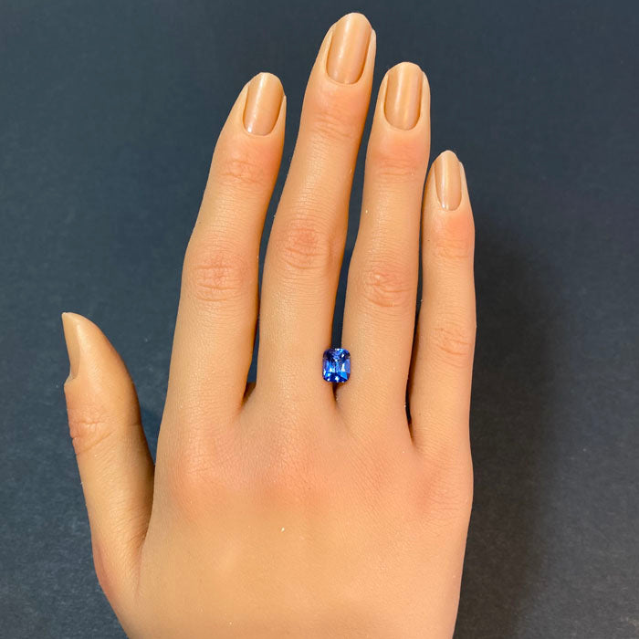 antique cushion cut sapphire medium blue gem