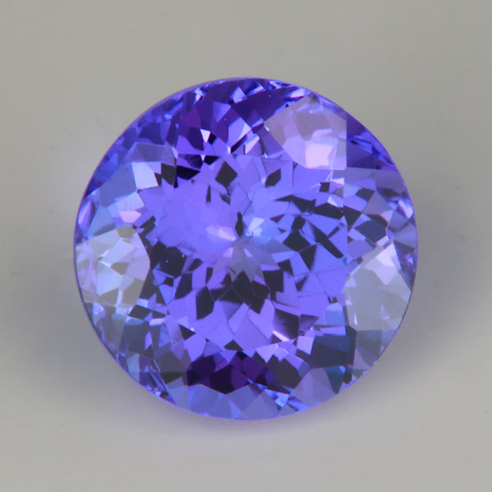 blue violet tanzanite gemstone round brilliant