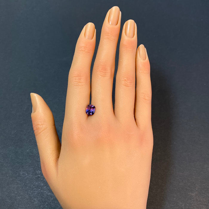 red violet blue sapphire antique cushion