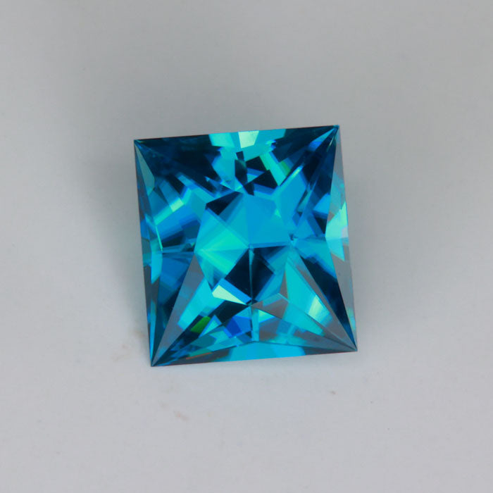 rectangular blue zircon gem