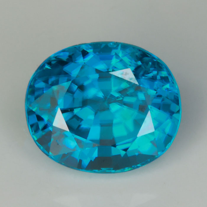 oval cut greenish blue zircon gemstone 