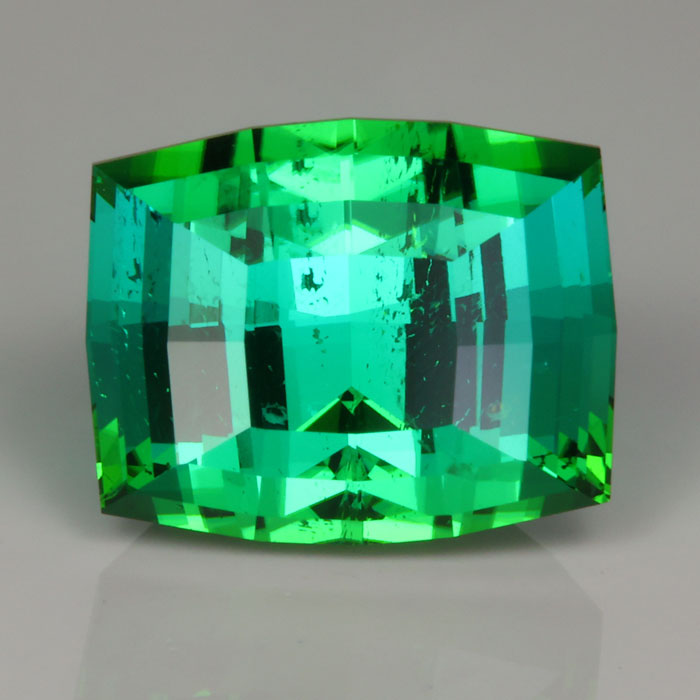 blue green antique cushion cut tourmaline