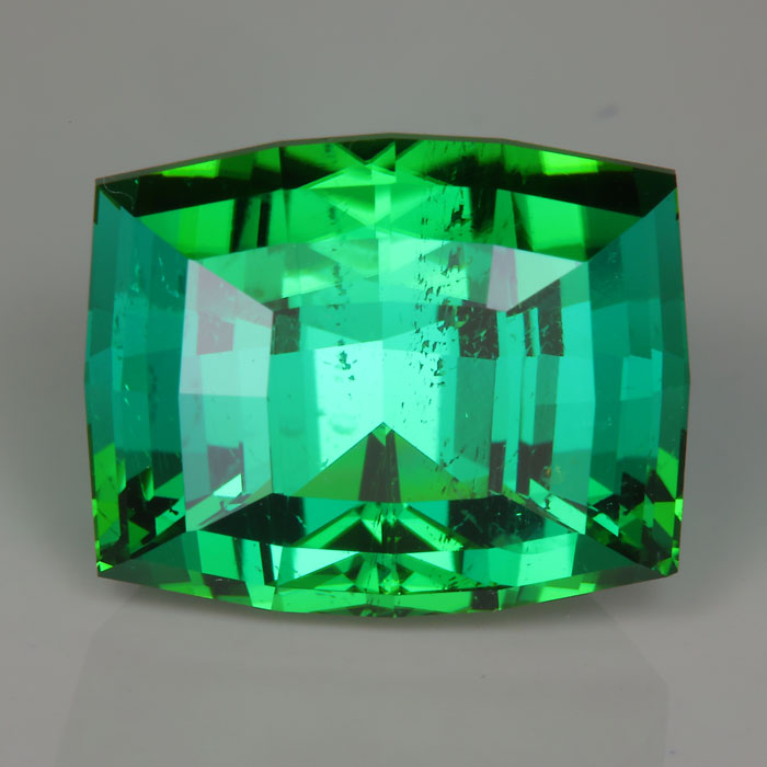 blue green tourmaline gemstone antique cushion cut