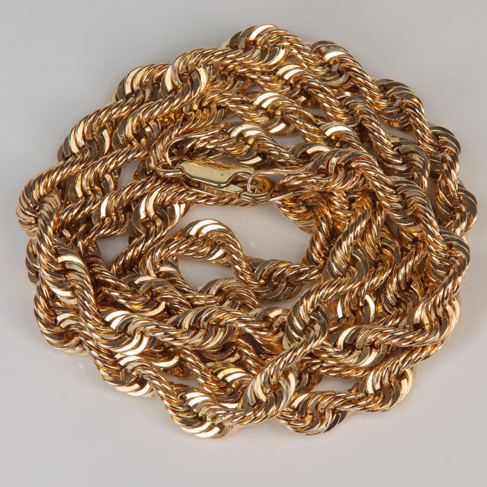 estate yellow gold rope chain 