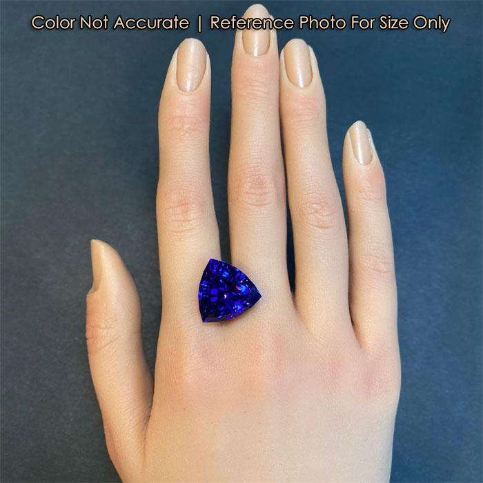 violet blue trilliant cut tanzanite gemstone large beautiful