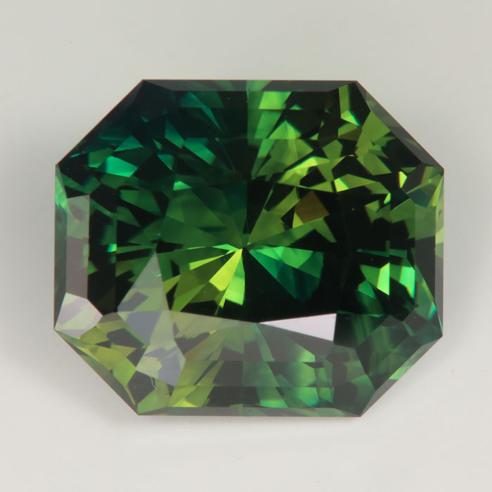 emerald cut green color sapphire rare gemstone