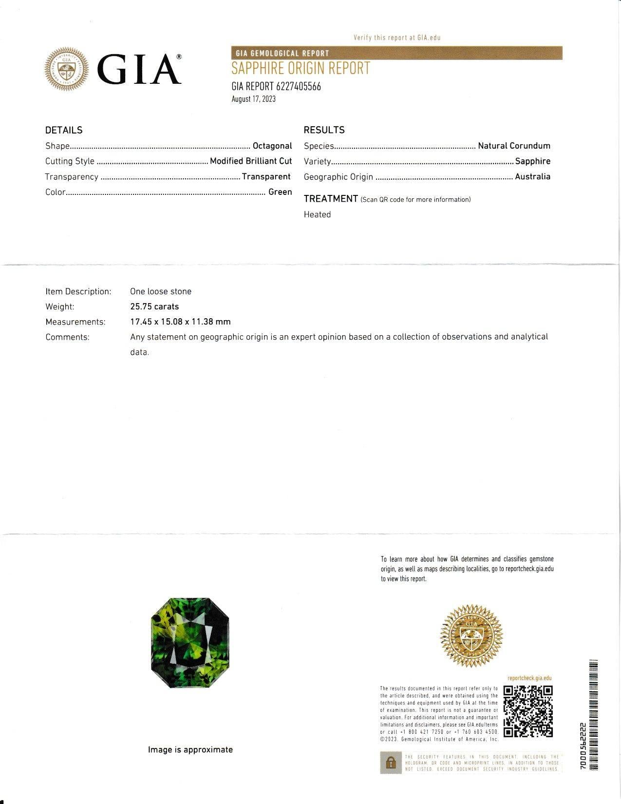 GIA report for sapphire gem
