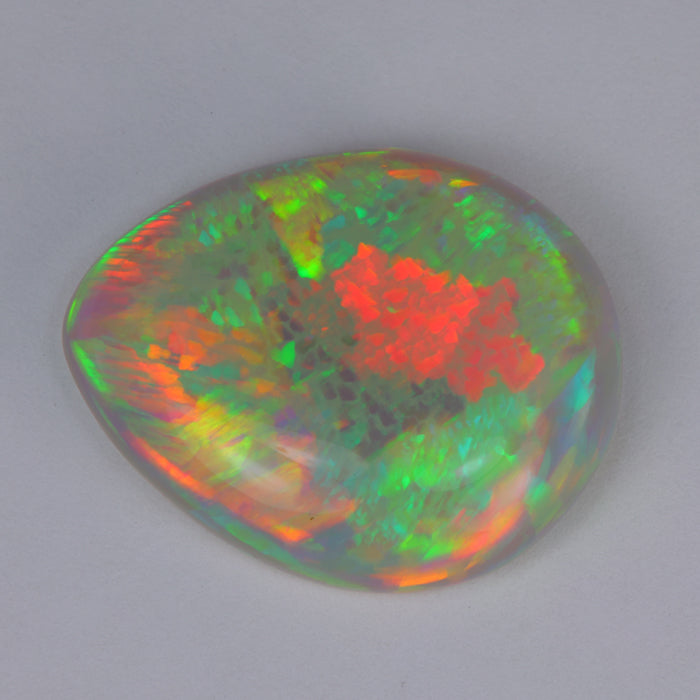 rainbow color pear shape opal gem