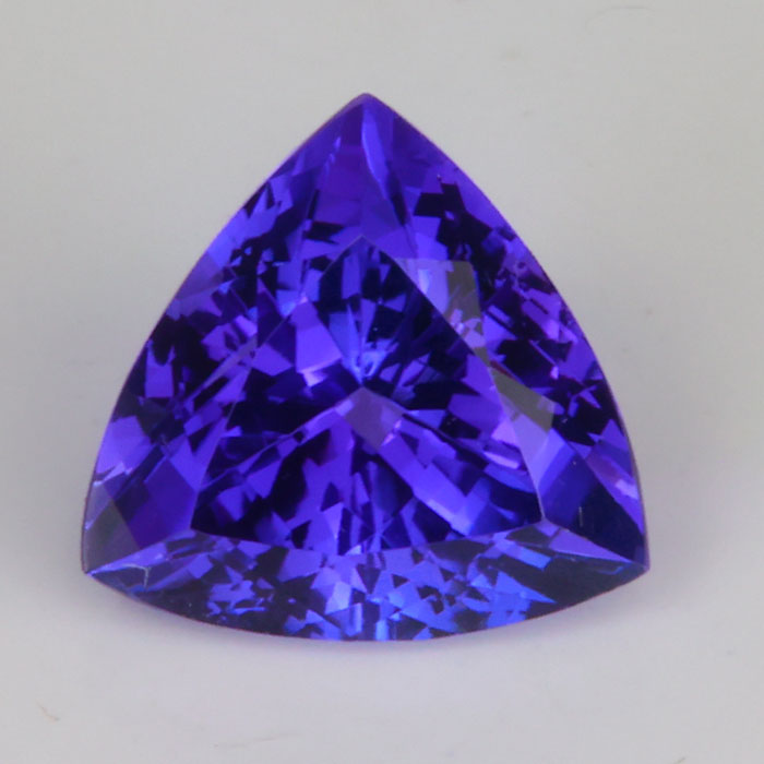 blue violet tanzanite gemstone trilliant cut 