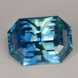 Blue Montana Sapphire Emerald Cut Gemstone