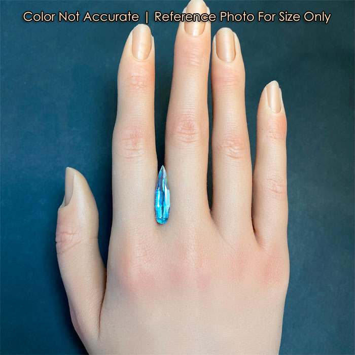 pear shape aquamarine size on a hand