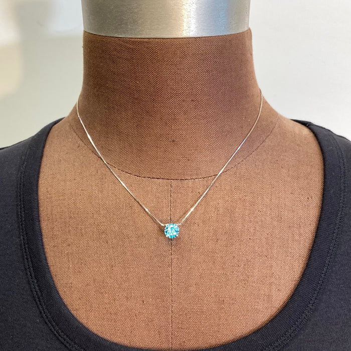 blue zircon necklace size