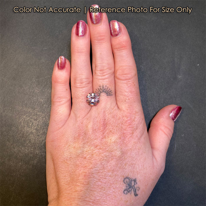 morganite gemstone pink color size to hand 