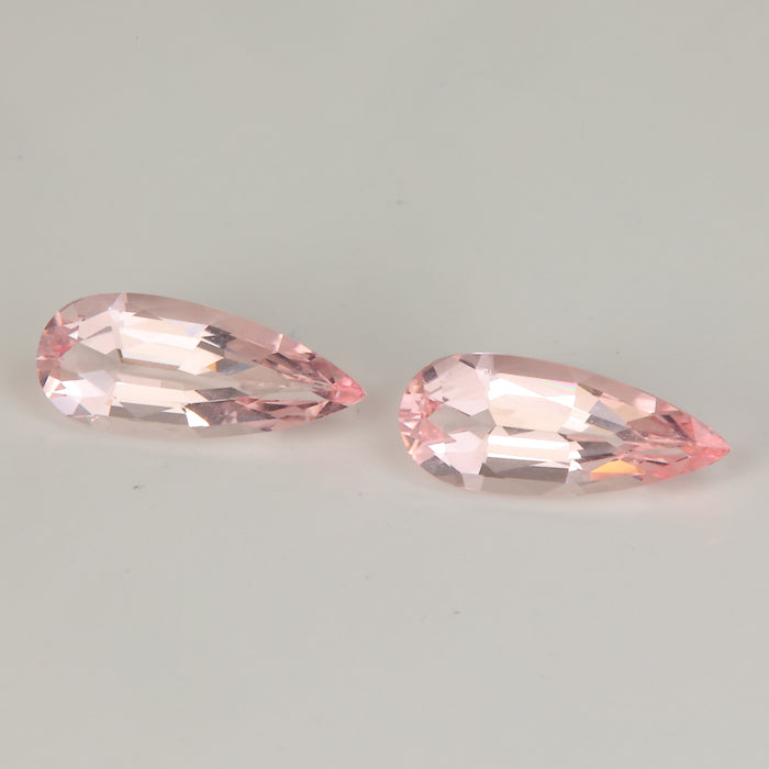 peachy pink morganite pair