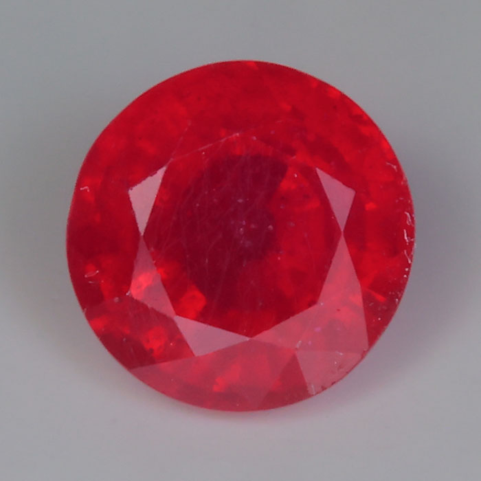 round brilliant composite filled ruby gemstone