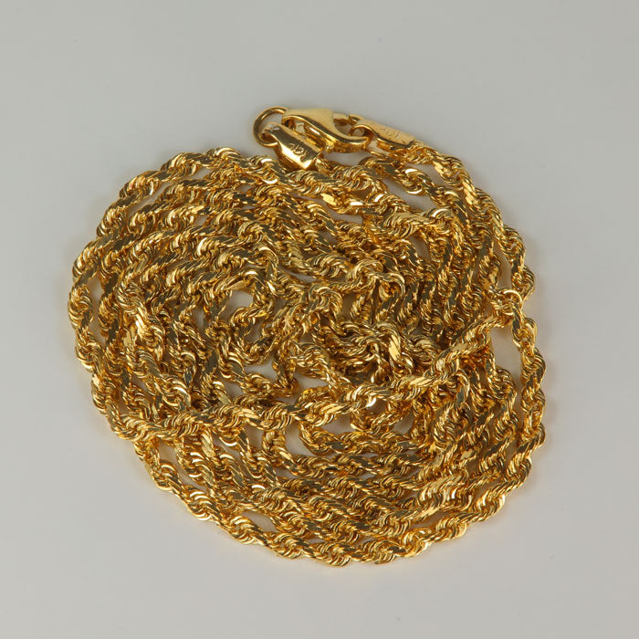 Yellow gold estate rope chain 