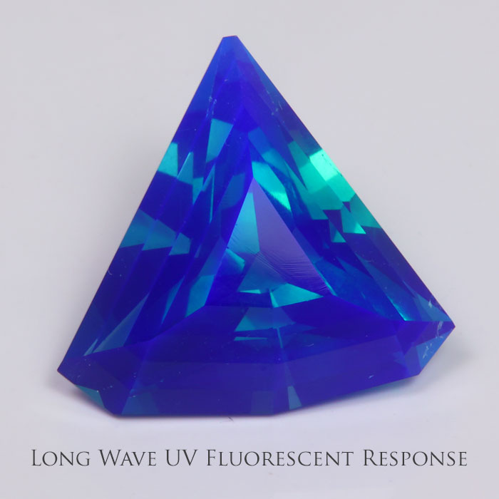 fluorite gem under long wave UV light- fluorescence
