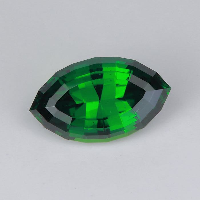 stepped marquise cut chrome tourmaline gemstone green color