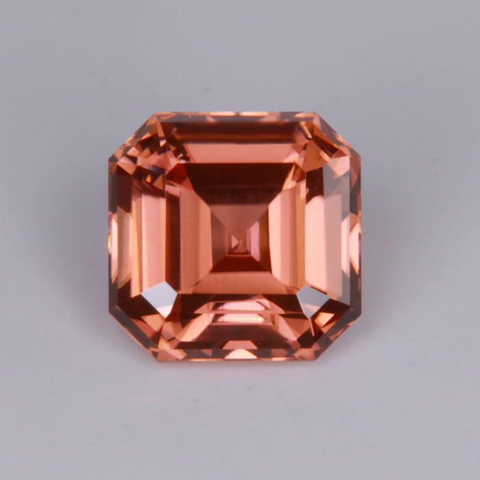imperial zircon pink orange square step cut