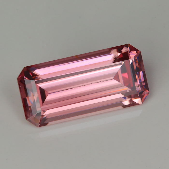 brownish pink imperial zircon gemstone emerald cut