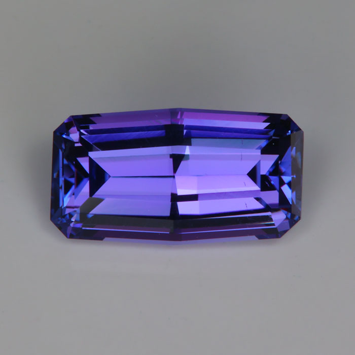 blue violet tanzanite gemstone split emerald cut