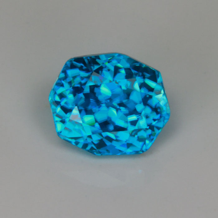 octagonal cushion cut greenish blue zircon