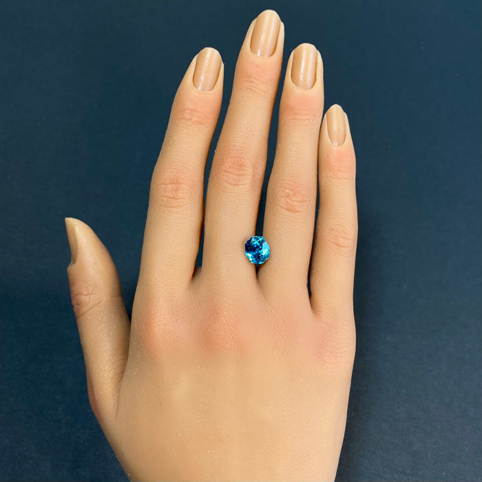 octagonal cushion blue zircon gem