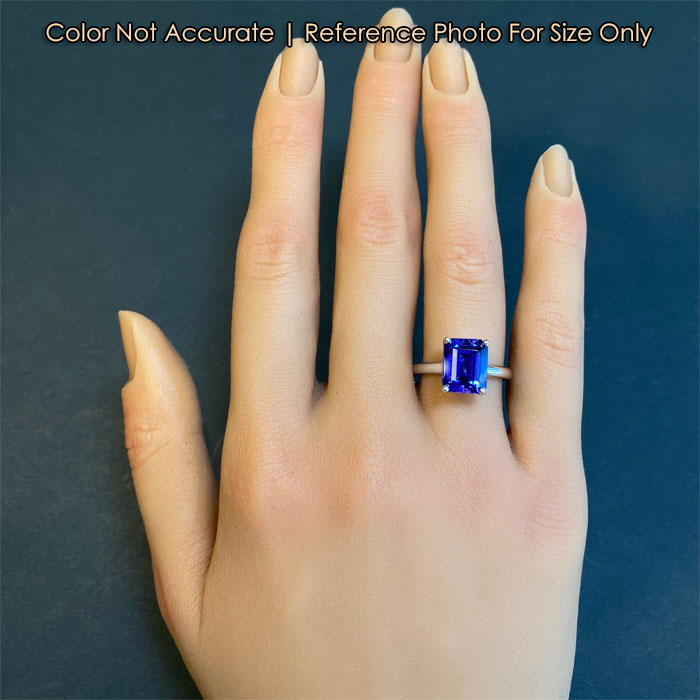 tanzanite and white gold ring size on hand
