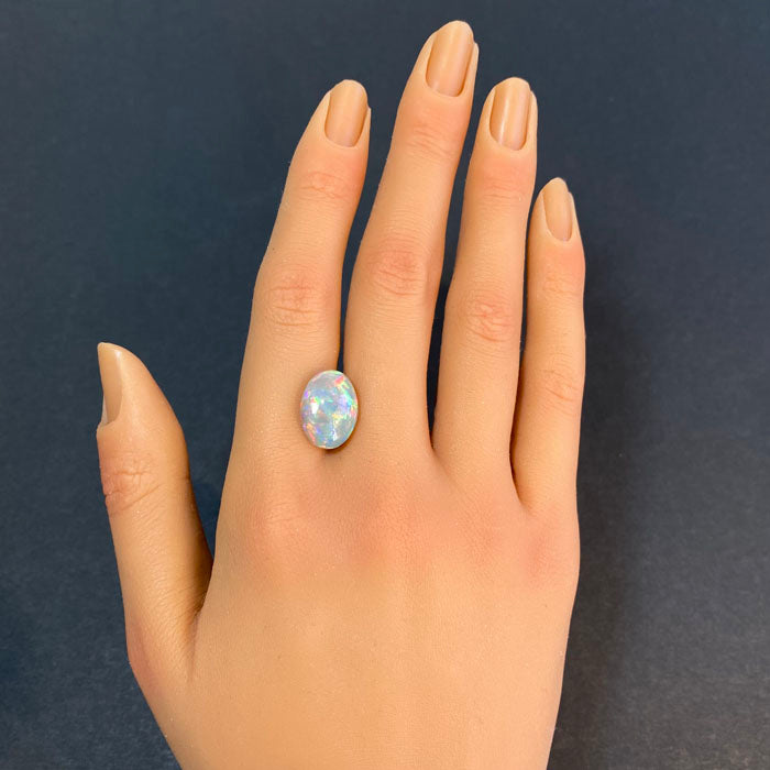 semi black opal oval cut