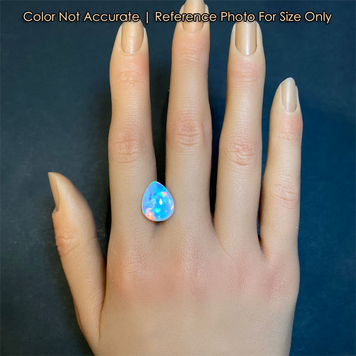 pear shaped opal from ethiopia on hand for size 