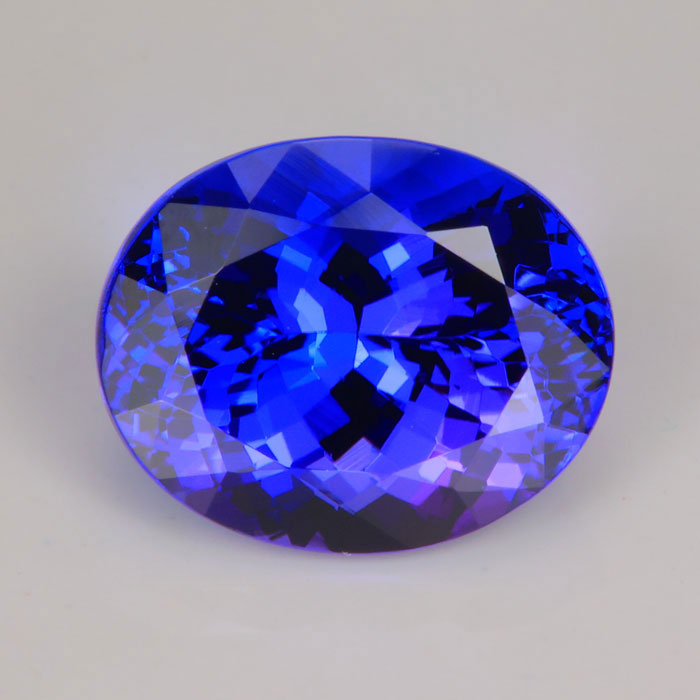 mostly blue tanzanite gemstone