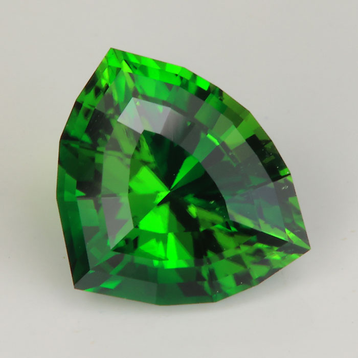 green color triangular tourmaline gemstone