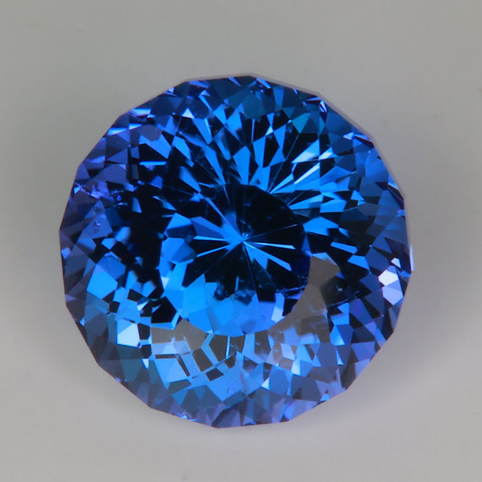 steely blue round tanzanite gemstone