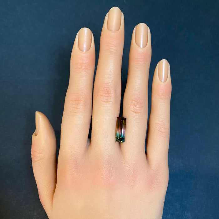bicolor tourmaline gem