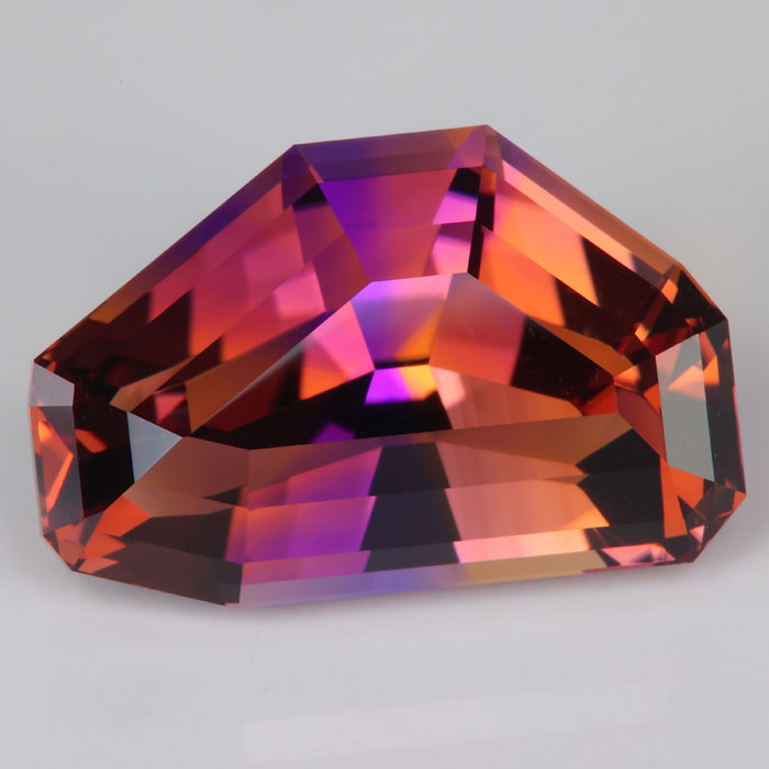 step cut freeform natural ametrine rare gemstone