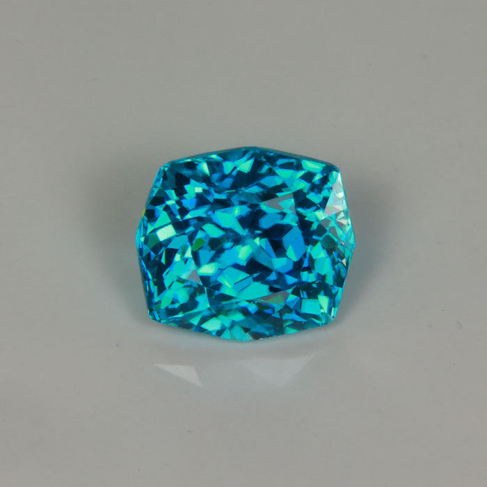 green blue zircon antique cushion cut