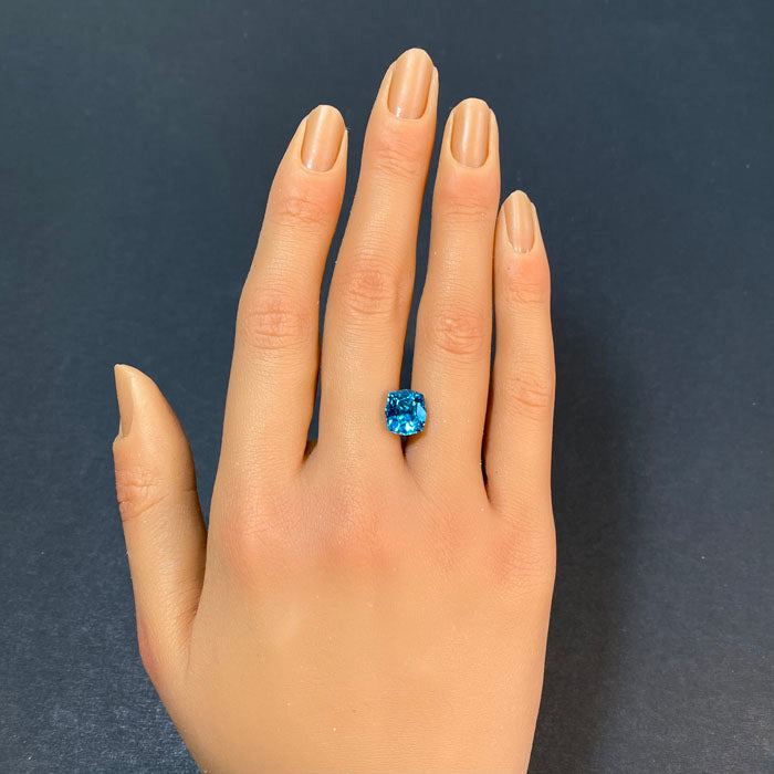 antique cushion blue zircon