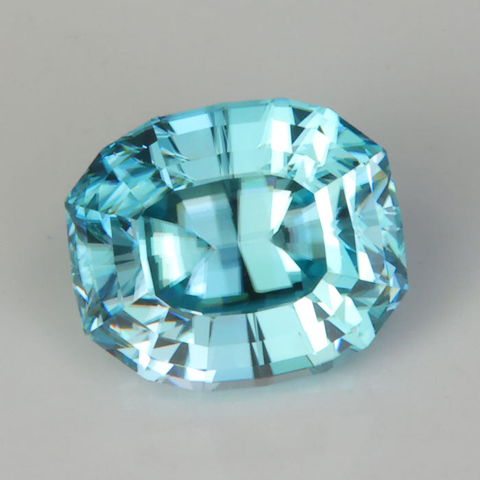 antique cushion cut blue zircon gemstone