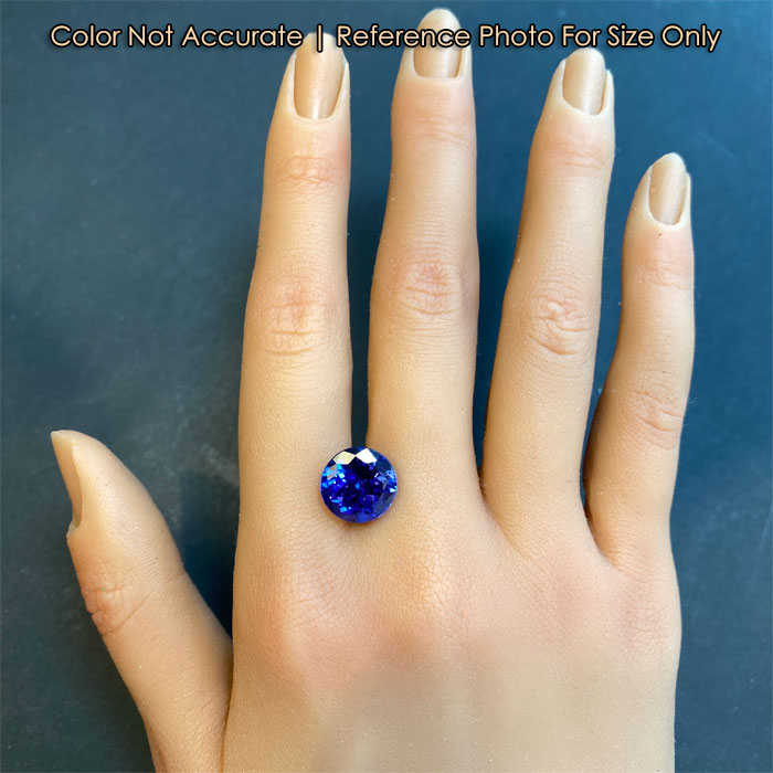size of round tanzanite 
