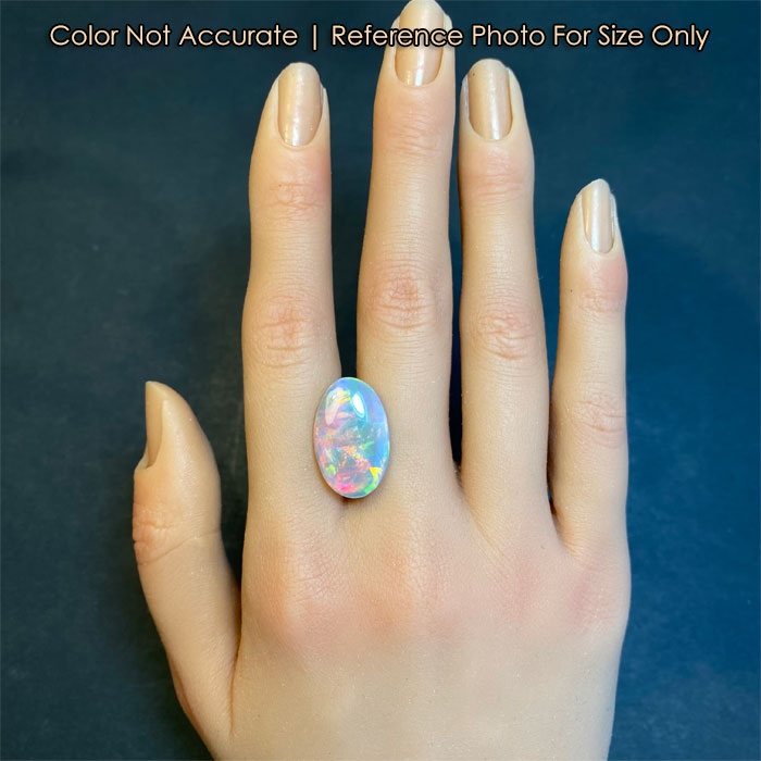 opal gemstone size on hand