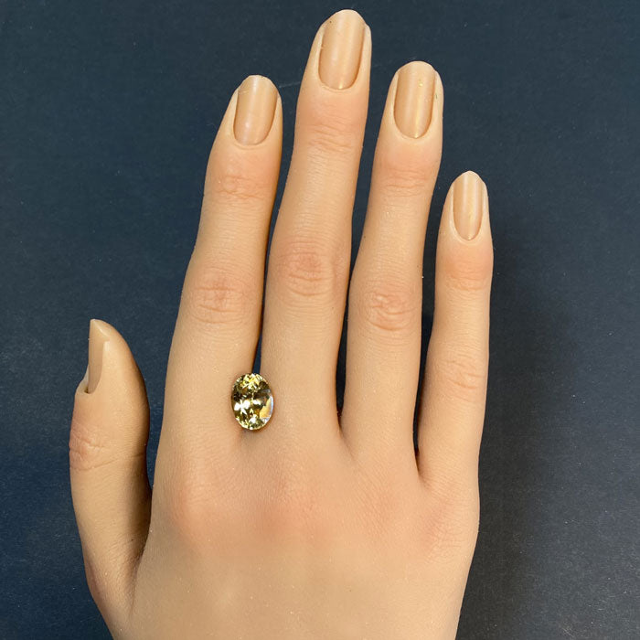 oval cut zircon yellow gem