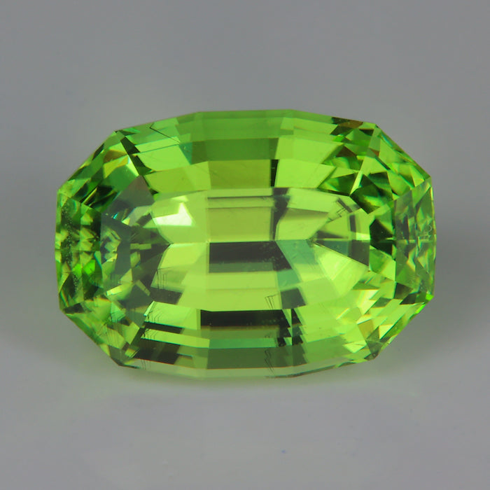 green step antique cushion cut peridot gemstone