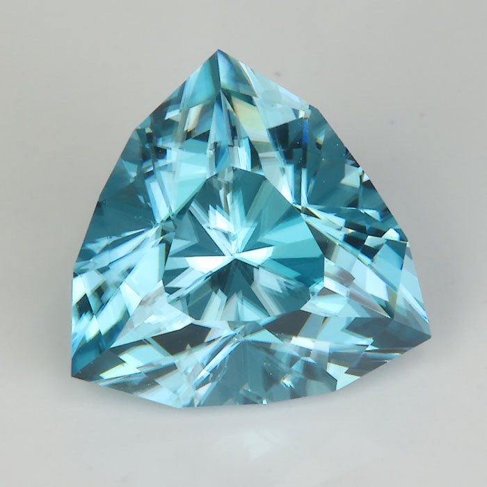 trilliant cut blue zircon rare gem