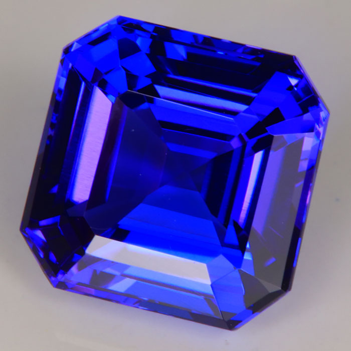 Asscher Cut Tanzanite 7ct Blue Purple Gemstone