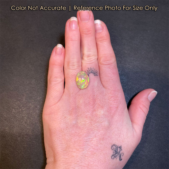 hand size to oval cut opal
