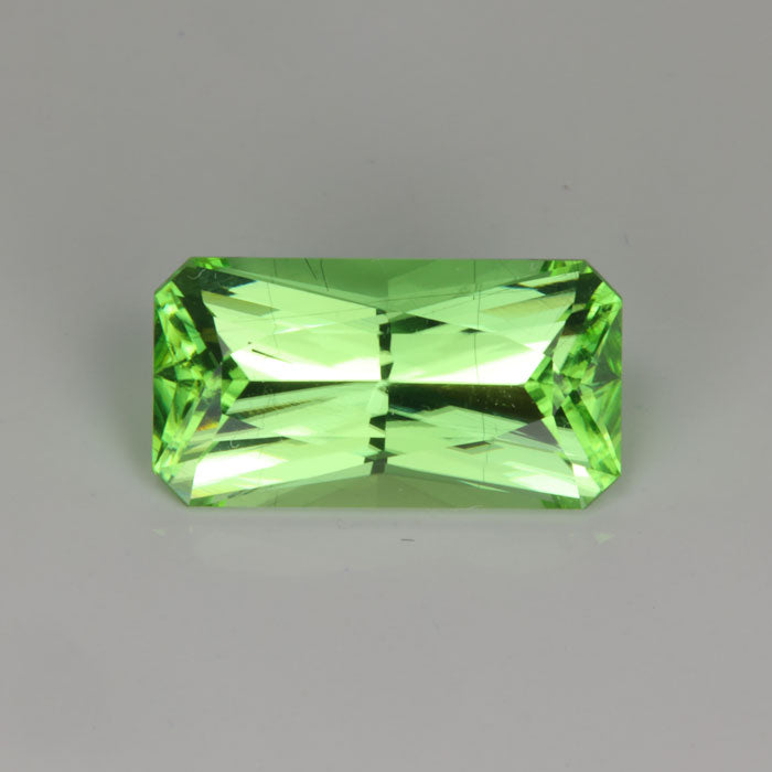 mint green brilliant emerald cut peridot