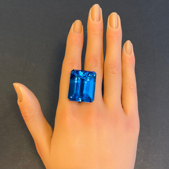 HIDDEN GEM Big Super Blue Topaz Emerald Cut - Main Image