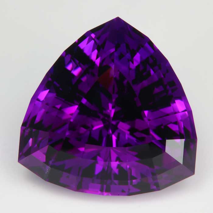 purple color natural amethyst triliant faceted gem